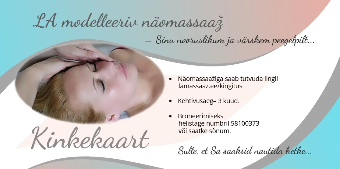 LA modelleeriv näomassaaž– kinkekaart